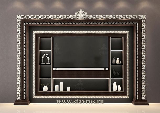 Идея декорирования резной рамы для TV RTV-007